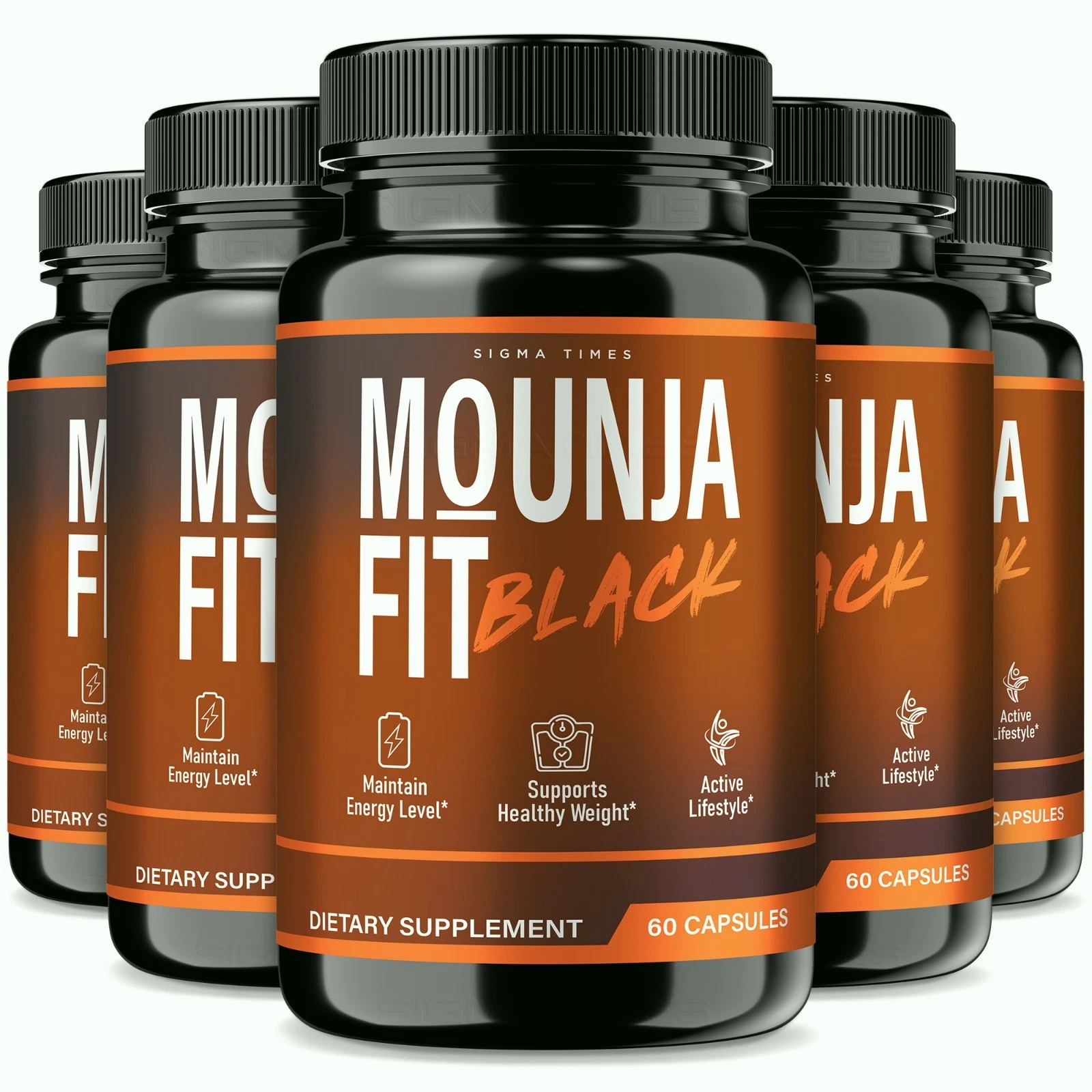 (5 Pack) Mounja Fit Black for Weight loss, Advanced Fat Burning Formula
