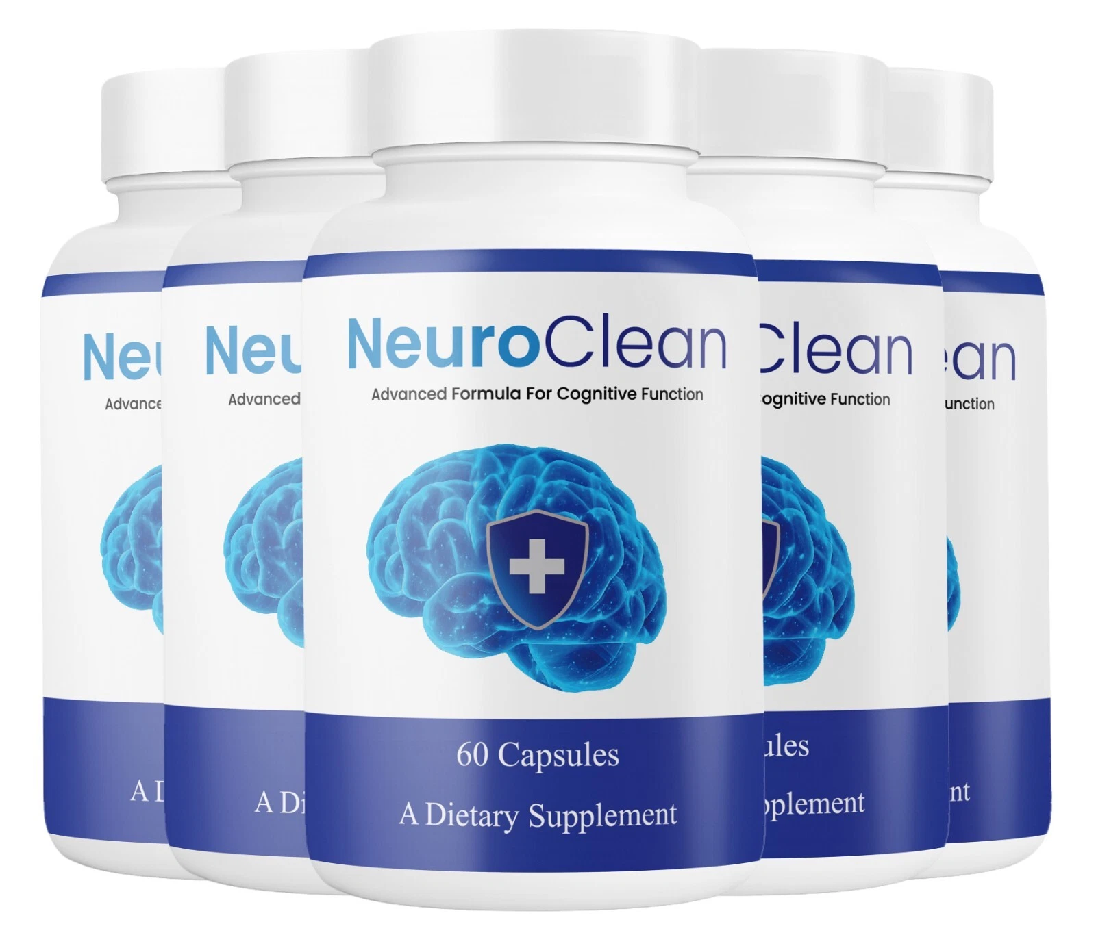 ( 5 Pack ) NeuroClean Capsules - Brain Support Formula for Cognitive Function