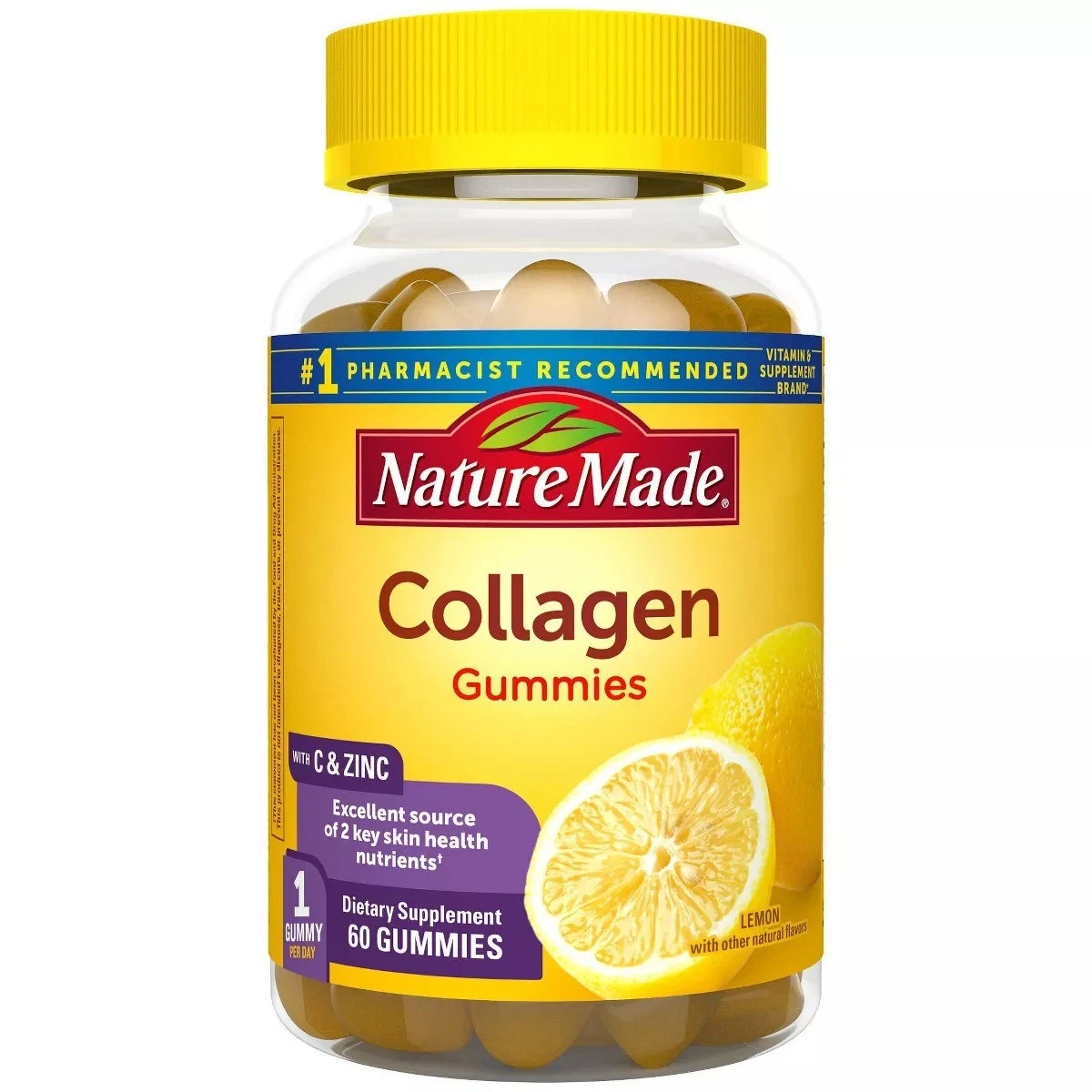 Nature Made Hydrolyzed Collagen Supplement Gummies with Vitamin C, Biotin & Zinc