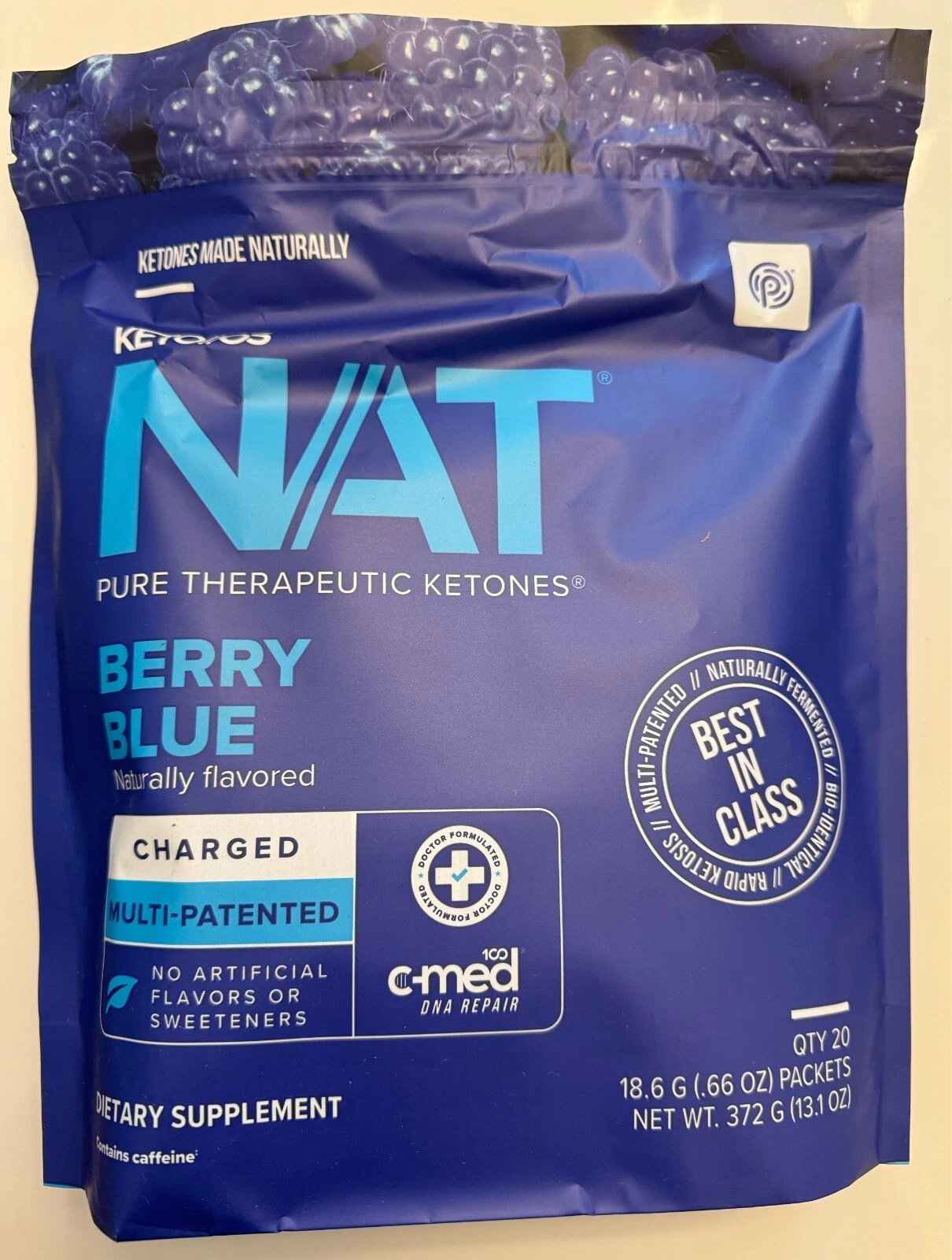 Prüvit Ketones NAT 20 Packets Charged BERRY BLUE / FREE SHIPP Exp 02/2026