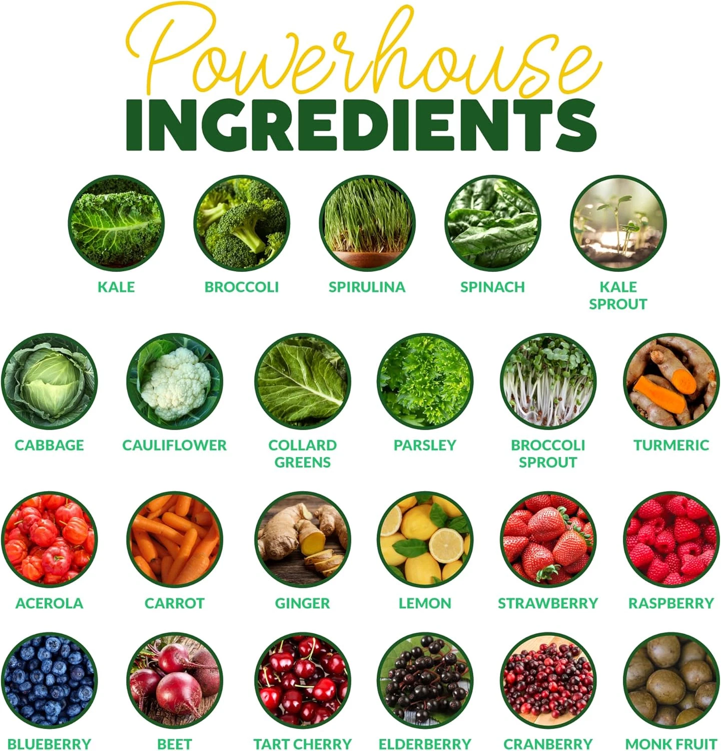 Organic Supergreens Powder - 23 Superfoods with Prebiotic Fiber for Energy an...