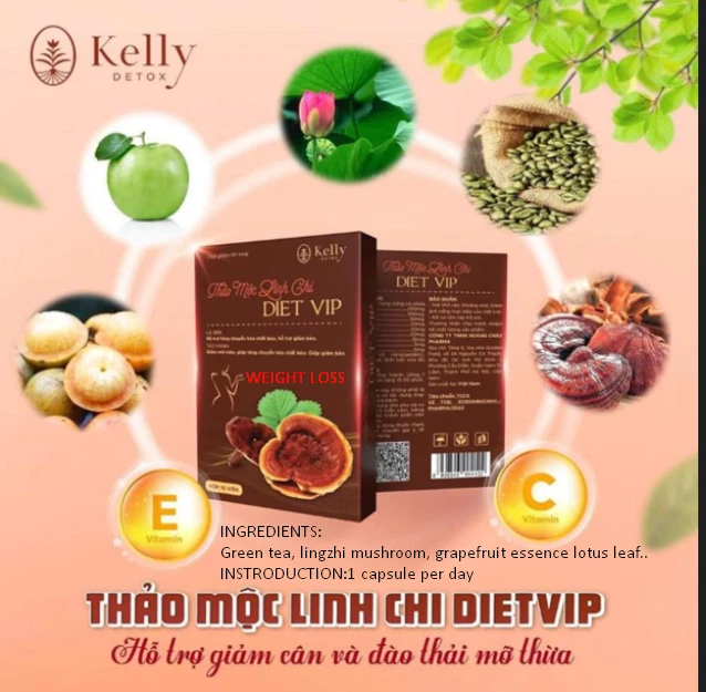 1x Kelly Detox Thao moc Linh Chi Diet Vip – Weight loss 100% herbal –Giam can