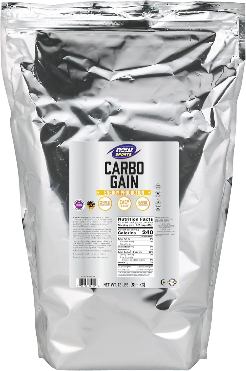 NOW Foods Sports Nutrition, Carbo Gain Powder 86 Servings (Pack of 1)