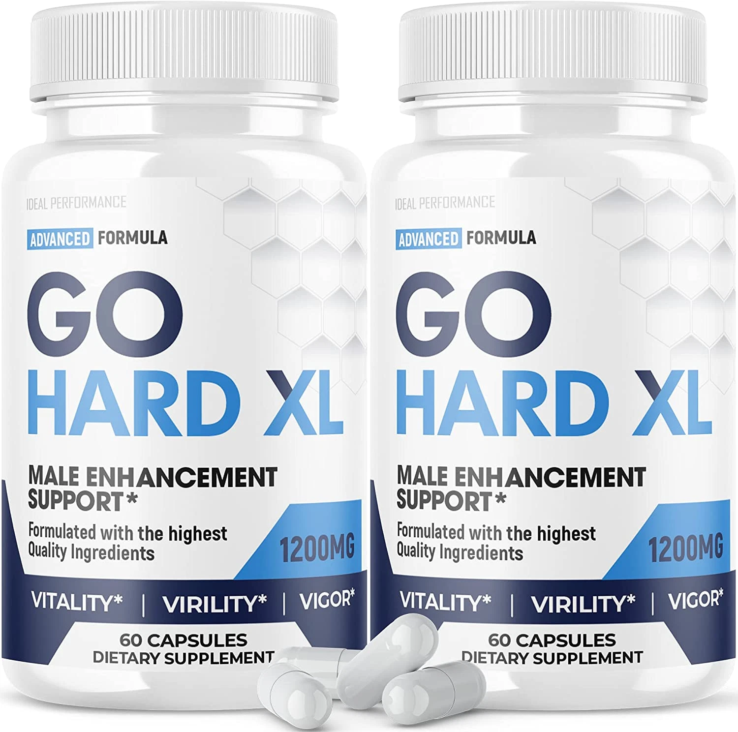 (2 Pack) Go Hard XL Gohard Pills 1200Mg (120 Capsules)
