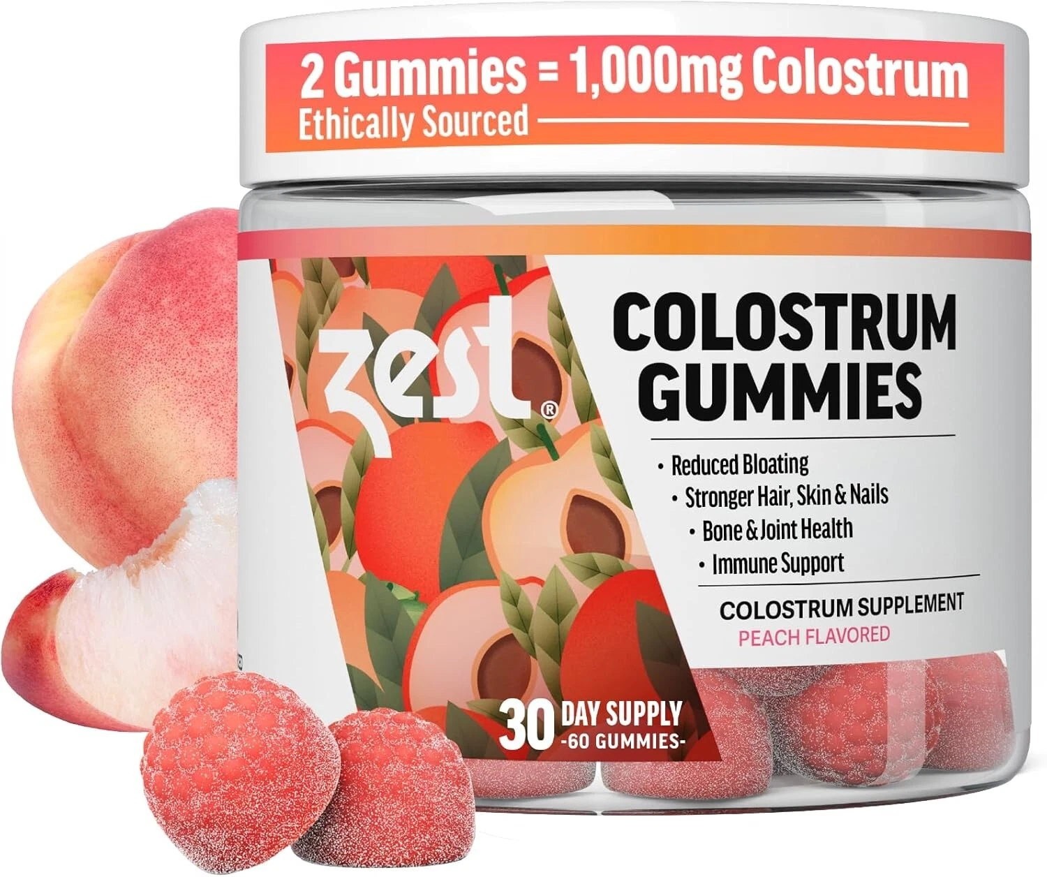 Zest Colostrum Gummies Adult Gut Health Immunity Skin Hair Supplement EXP 08/25