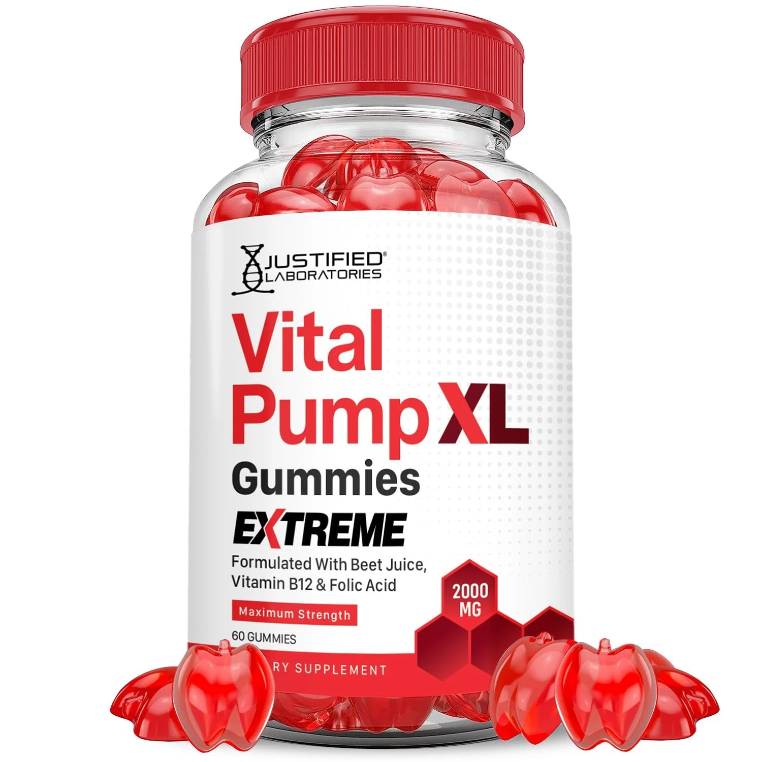 Justified Laboratories Vital Pump XL Extreme 2000MG Performance Gummies Vital Pu
