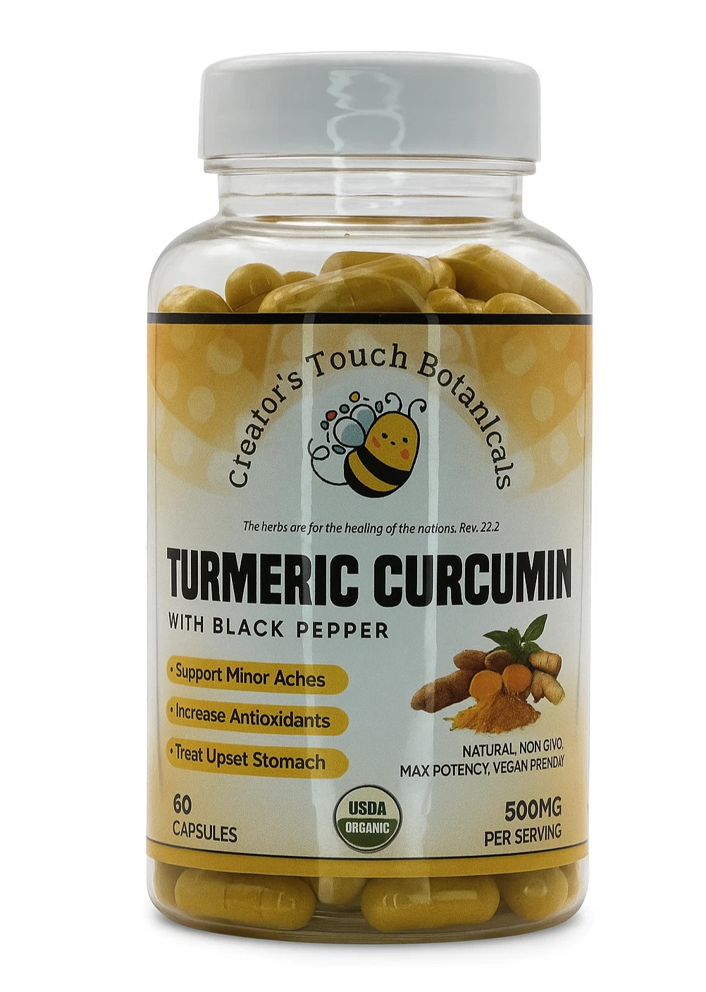Turmeric Curcumin with BioPiperine – 60 Capsules | Joint Support, Inflammation