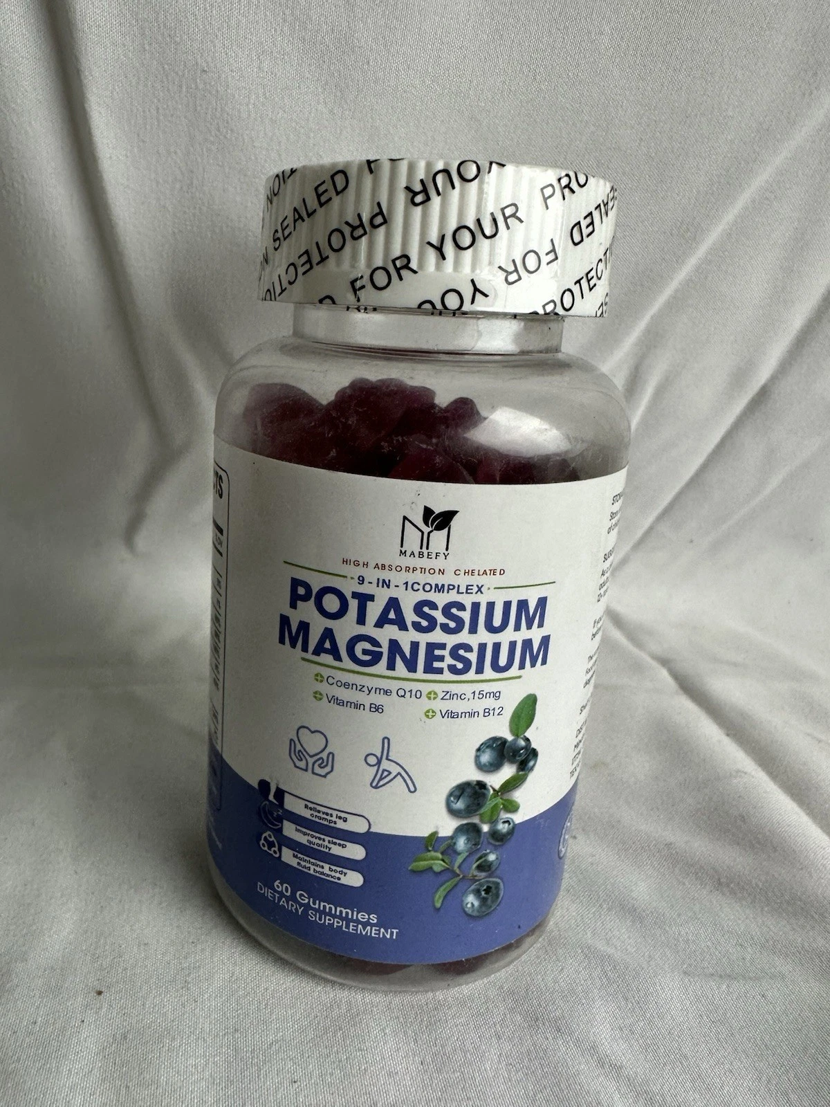 Mabefy Potassium Magnesium Gummies 60ct 9in1 Complex Exp 11/25