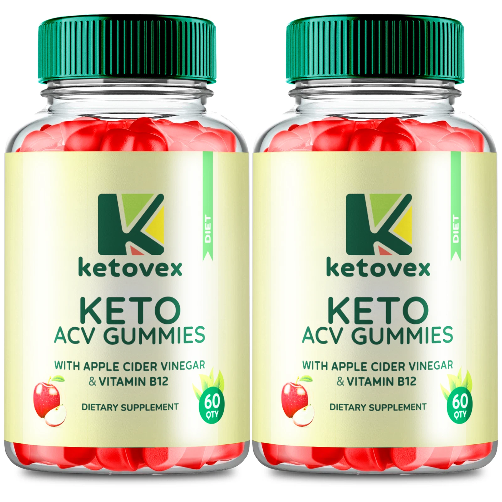 (2 Pack) Ketovex Keto ACV Gummies, Keto Vex ACV for Weight Loss (120 Gummies)
