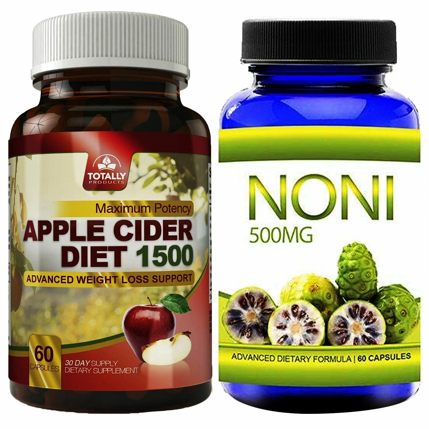 Apple Cider Vinegar & Noni Fruits Weight Loss Fat Burn Dietary Capsules Combo