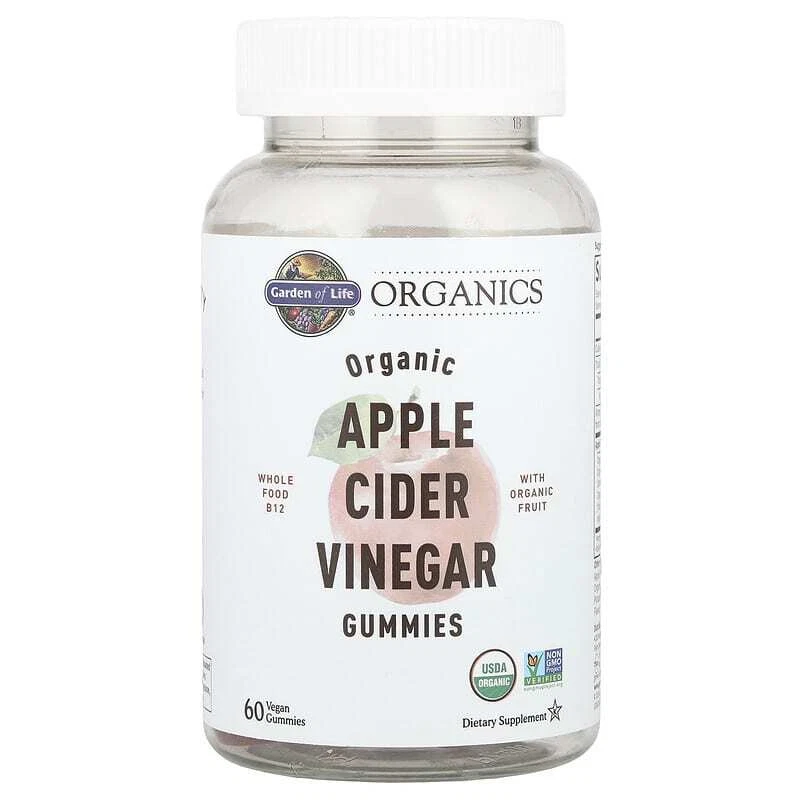 2 X Garden of Life, Organic Apple Cider Vinegar Gummies, 60 Vegan Gummies