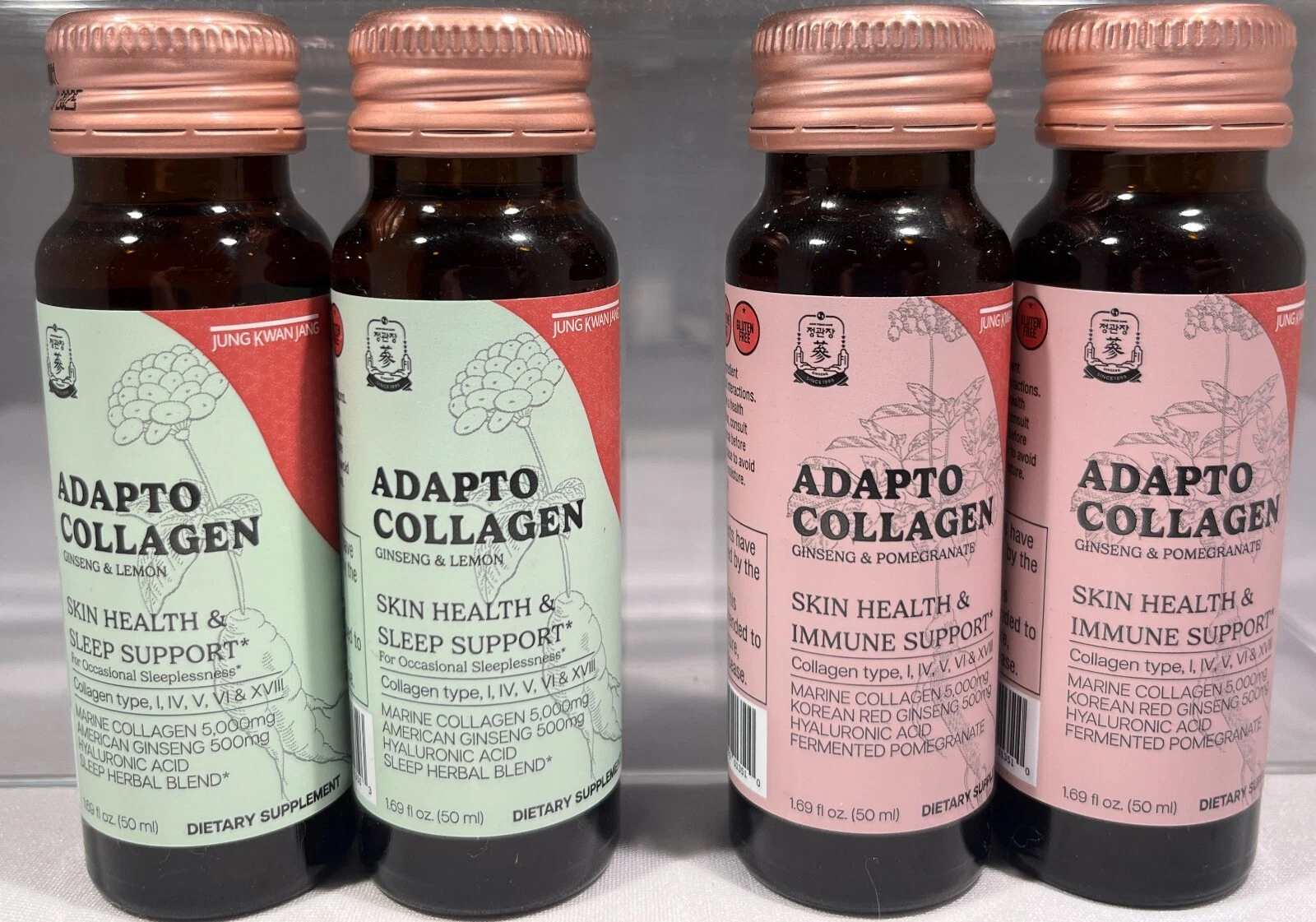 (2 PACK) Adapto Collagen Ginseng Skin Health, 1.69 oz. - CHOOSE ITEM!