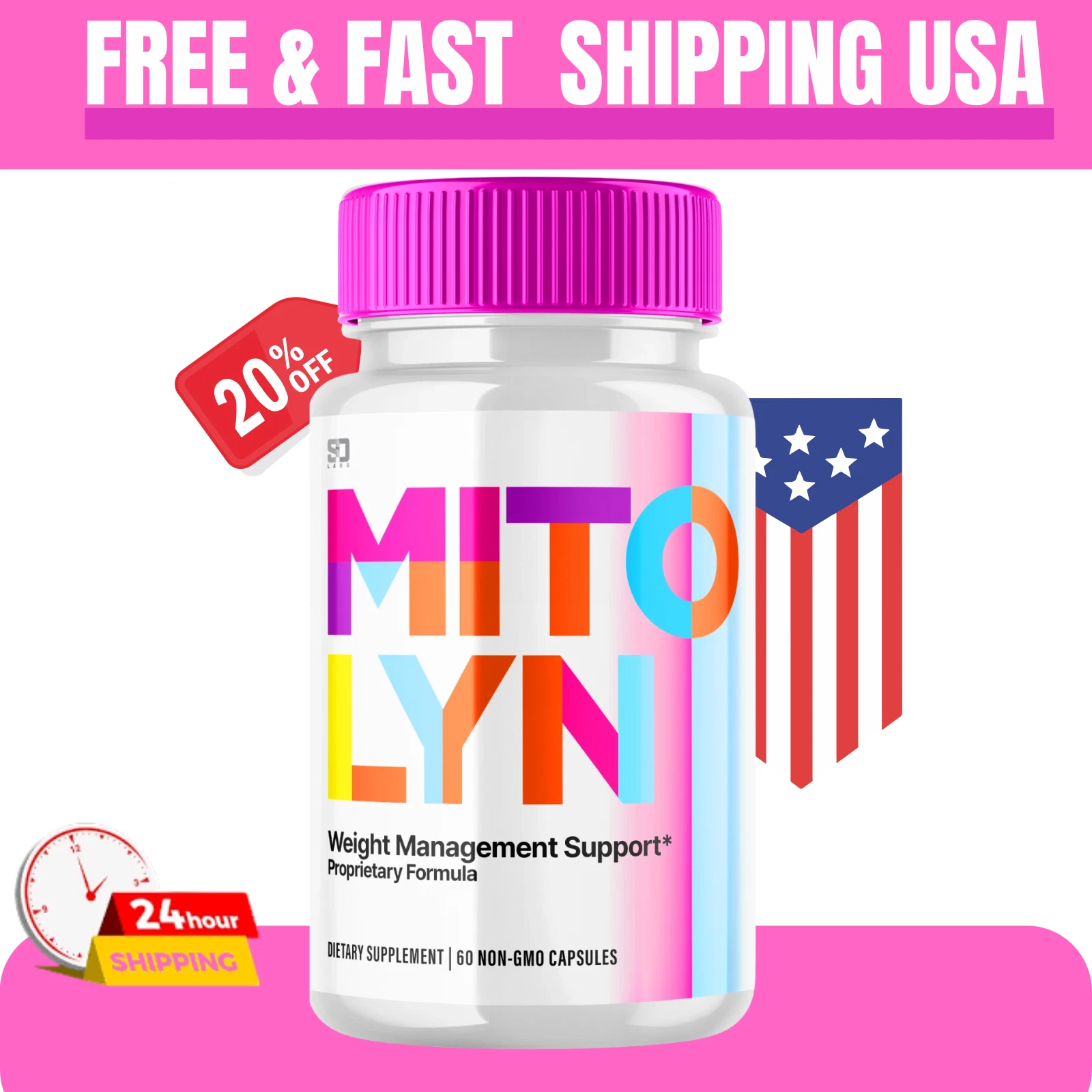 (1 Pack) Mitolyn Advanced Weight Loss Support Mito Lyn Maximum Strength 60ct
