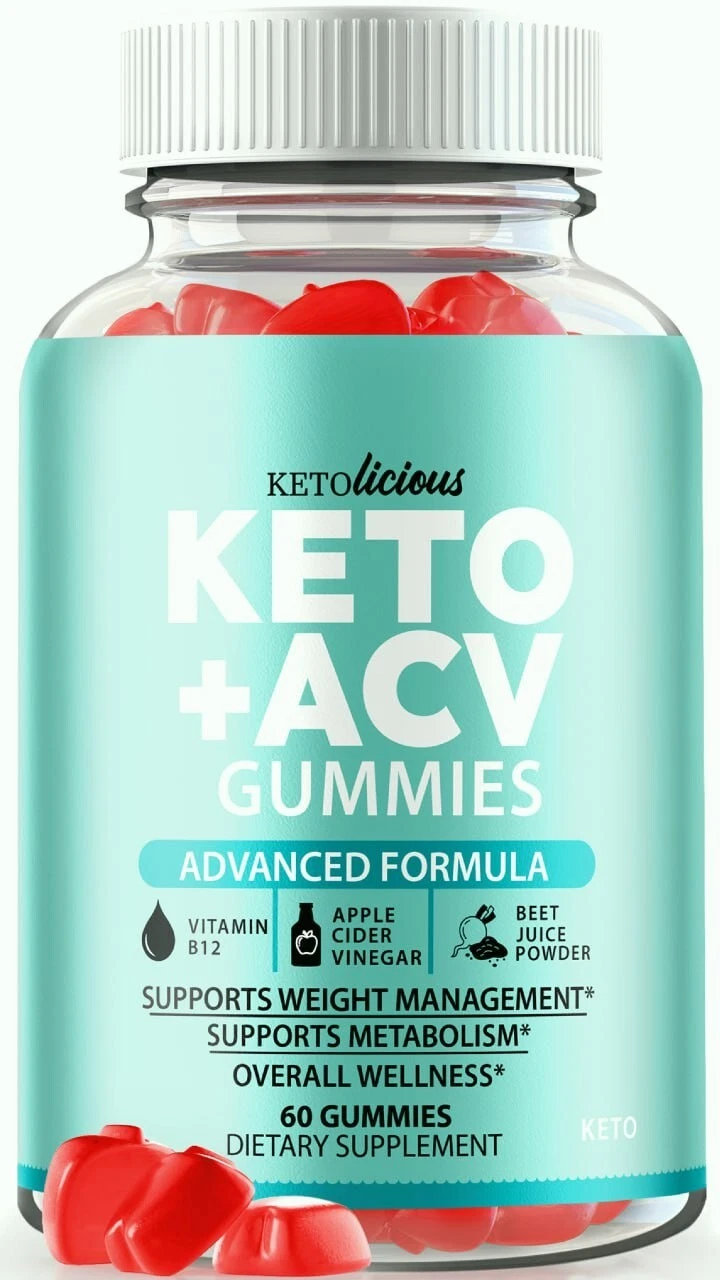 Ketolicious Keto + ACV Gummies for Weight Loss, Fat Burning & Energy 60ct