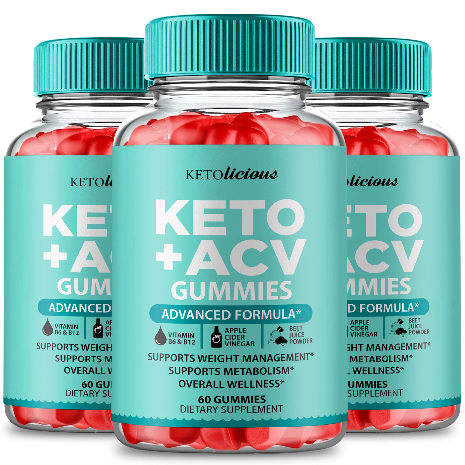 (3 Pack) Ketolicious Keto ACV Gummies for Advanced Weight Loss and Energy