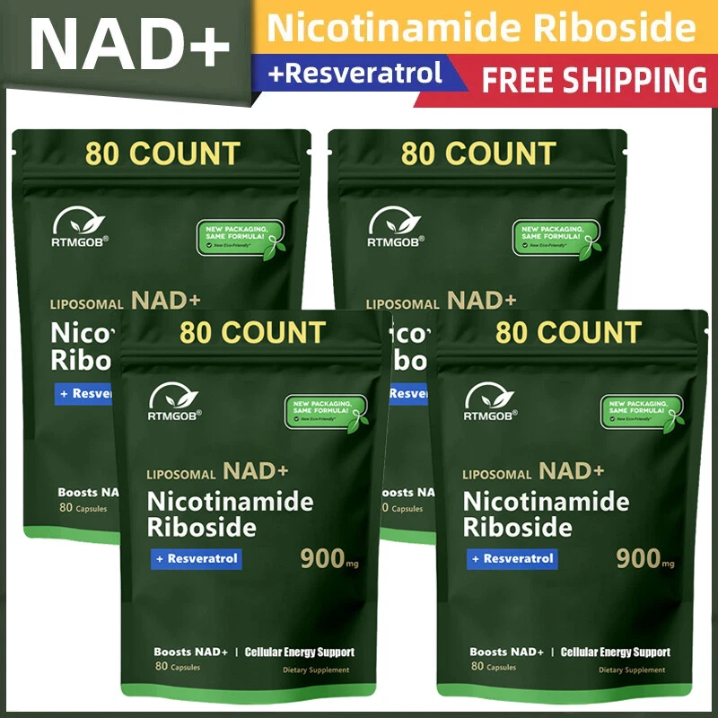 NAD+ Supplement for Anti-Aging Energy Focus & Nicotinamide Riboside Resveratrol