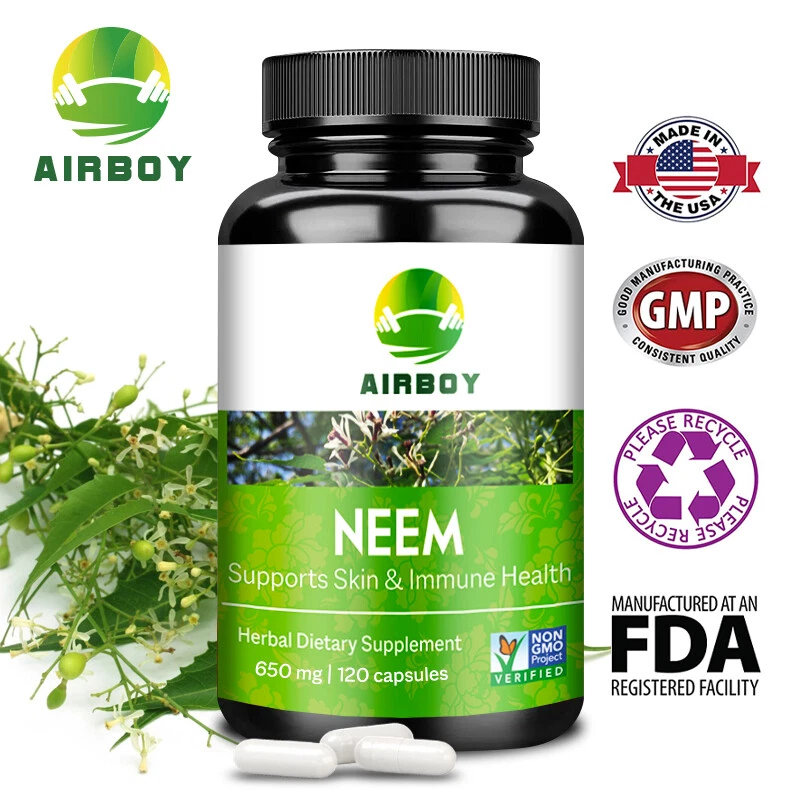 120pcs Neem Capsules (Azadirachta indica) - Organic, Immune Support,Liver Health