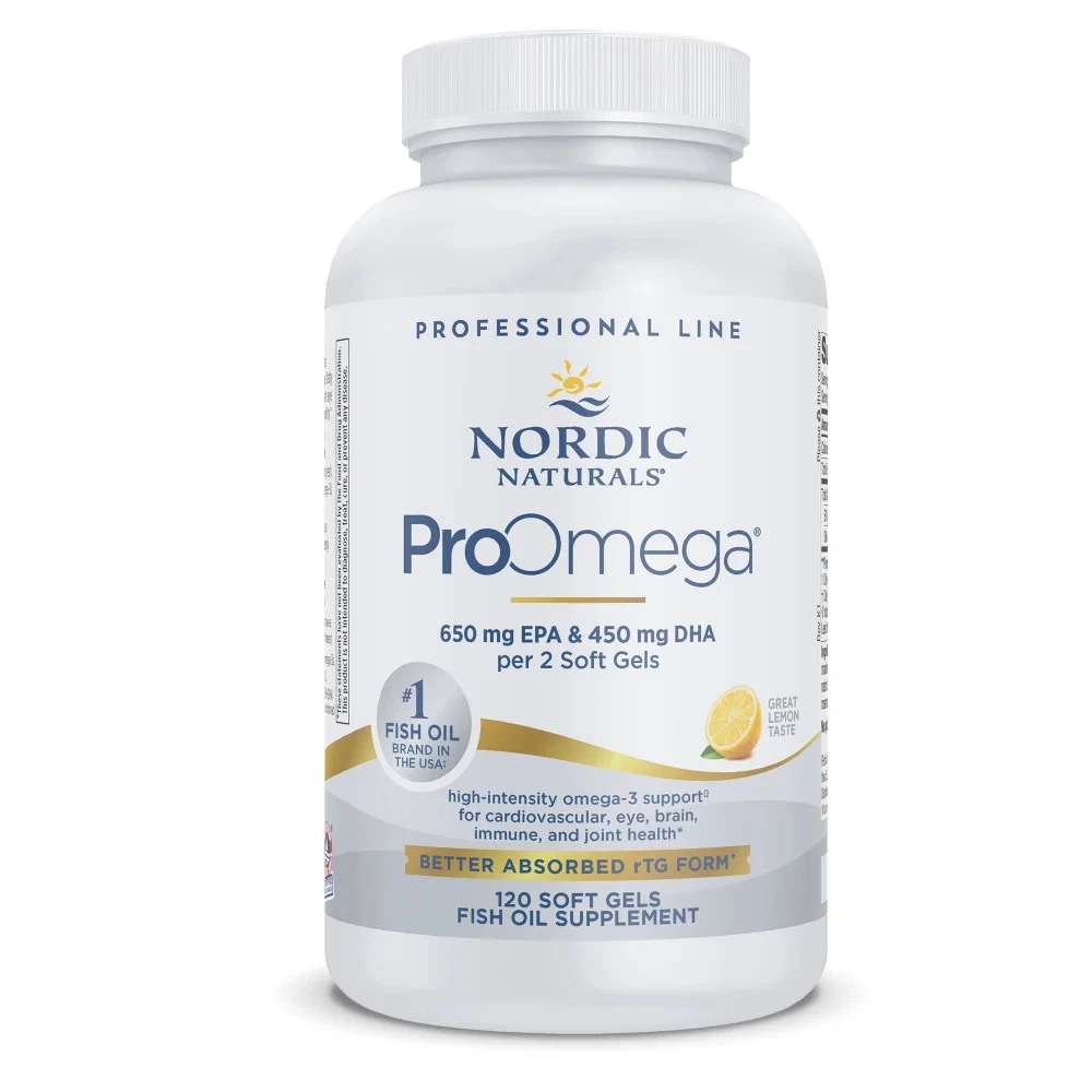 Nordic Naturals ProOmega Soft Gels - Concentrated Omega-3 Fish Oil, 120 Count