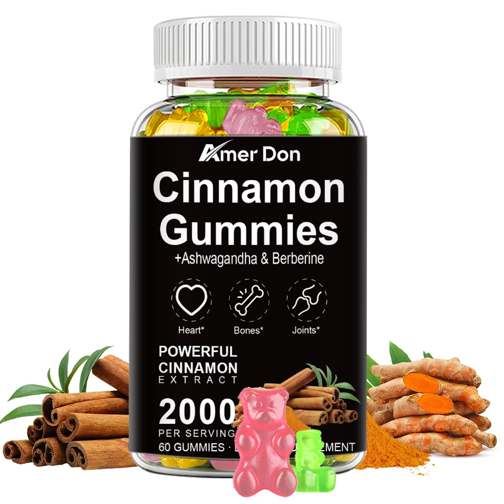 Pure 2000MG Cinnamon Gummies Certified Organic Ceylon Cinnamon Pill Non-GMO 60