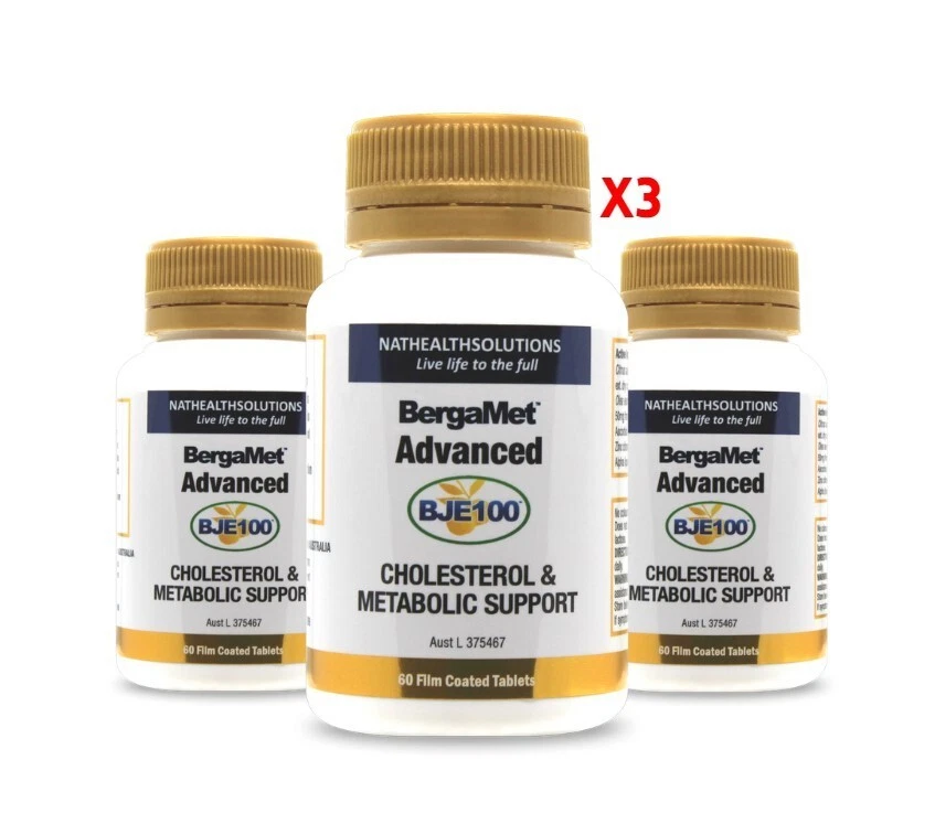 Bergamet Advanced BJE100 60 Tablets x3 Bundle