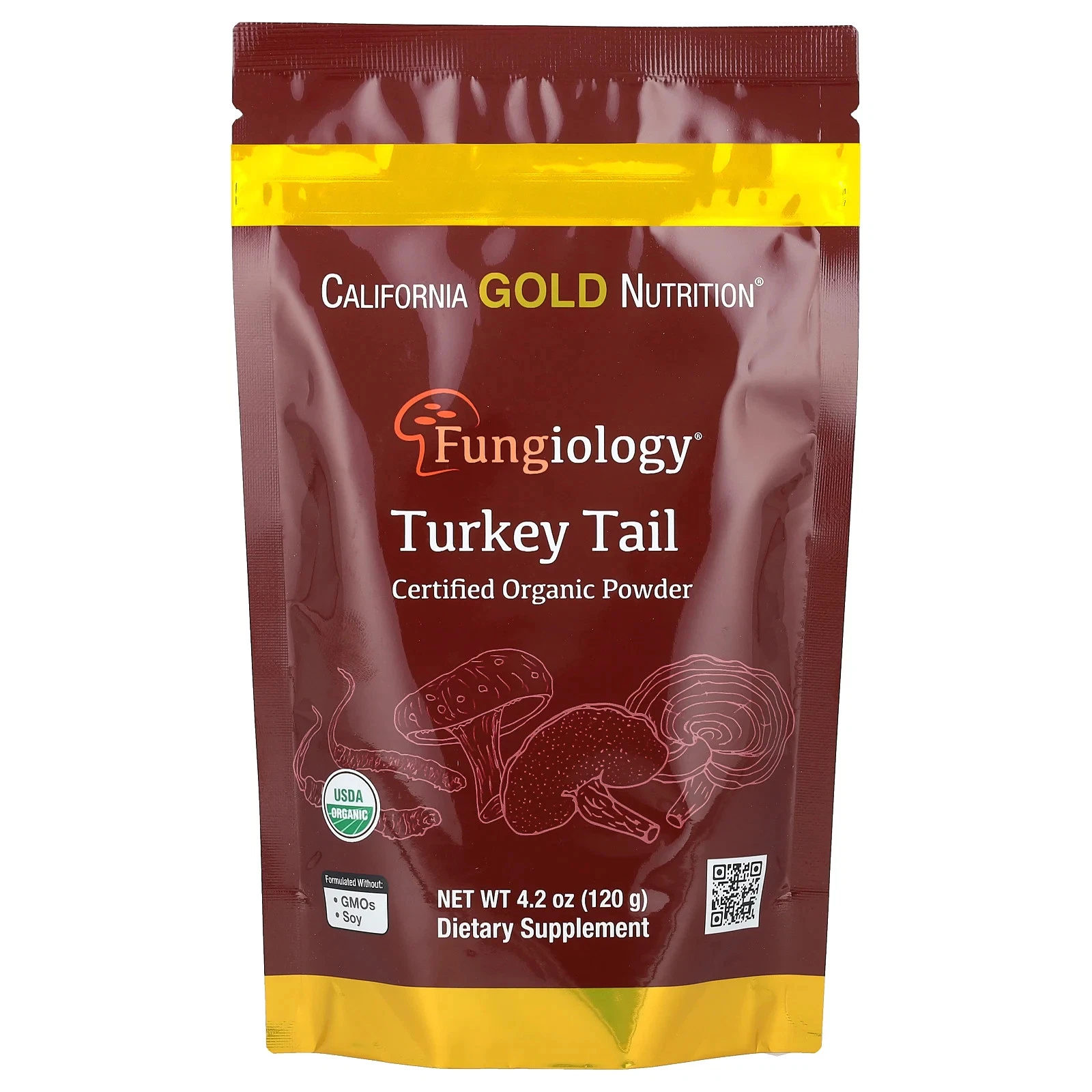 Fungiology®, Certified Organic Turkey Tail Powder, 4.2 oz (120 g)