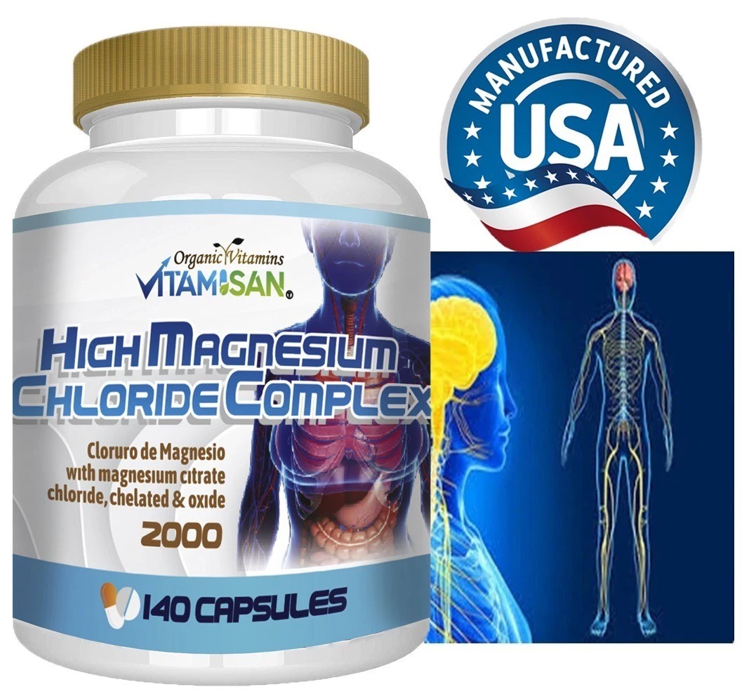 Best Naturals Magnesium Chloride 2000 140 CAPSULES *Nervous System Support*