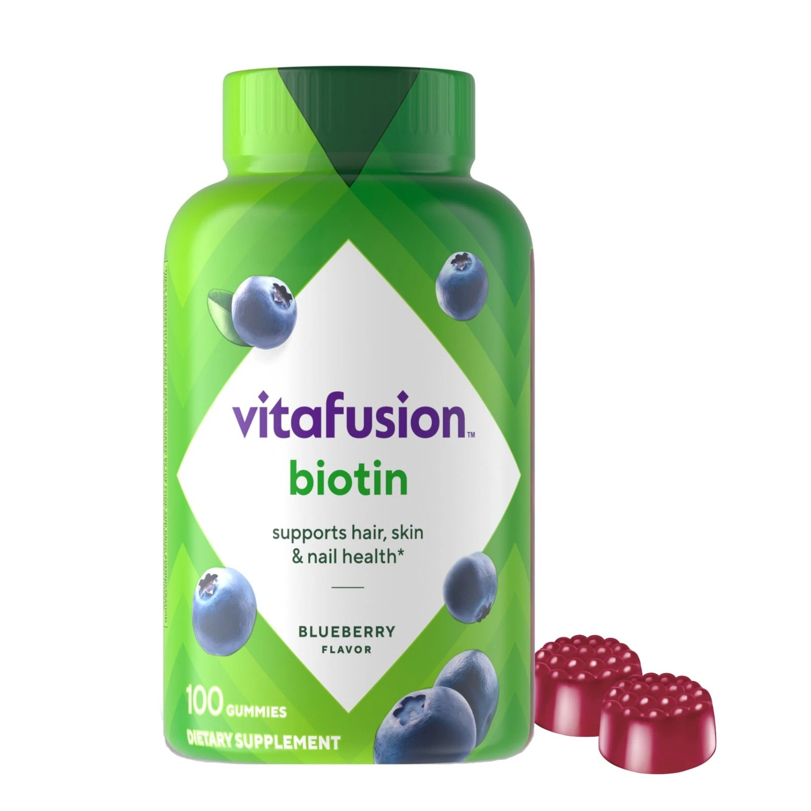vitafusion Extra Strength Biotin Gummy Vitamins, Berry Flavored, 5,000 mcg Bioti