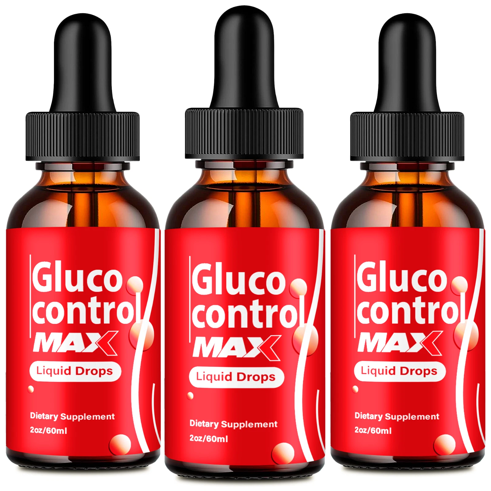 (3 Pack) Gluco Control Max Liquid Drops, GlucoControlMax Healthy Blood Support
