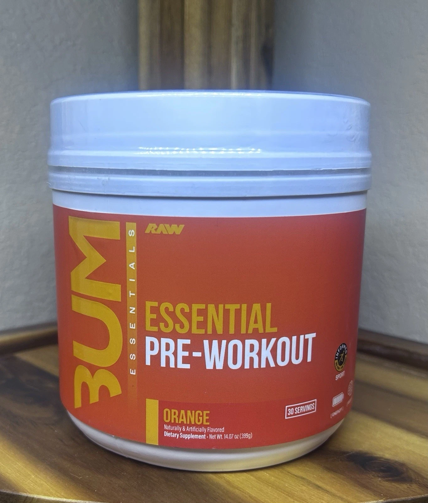 RAW Nutrition Essential Pre Workout Orange 30 Servings L Citrulline Caffeine