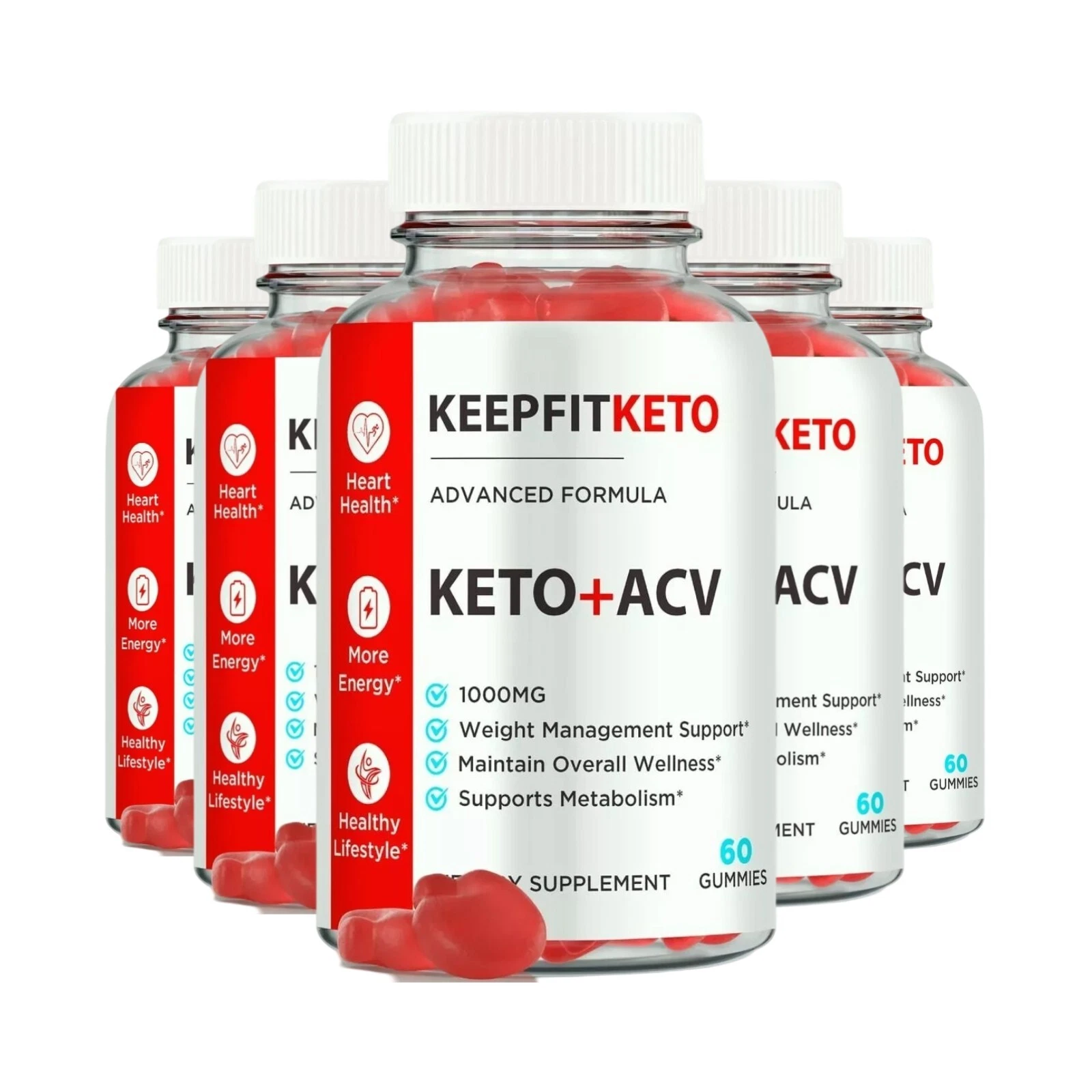 5-Pack KeepFitKeto Gummies, KeepFit Keto ACV Gummies - 300 Gummies