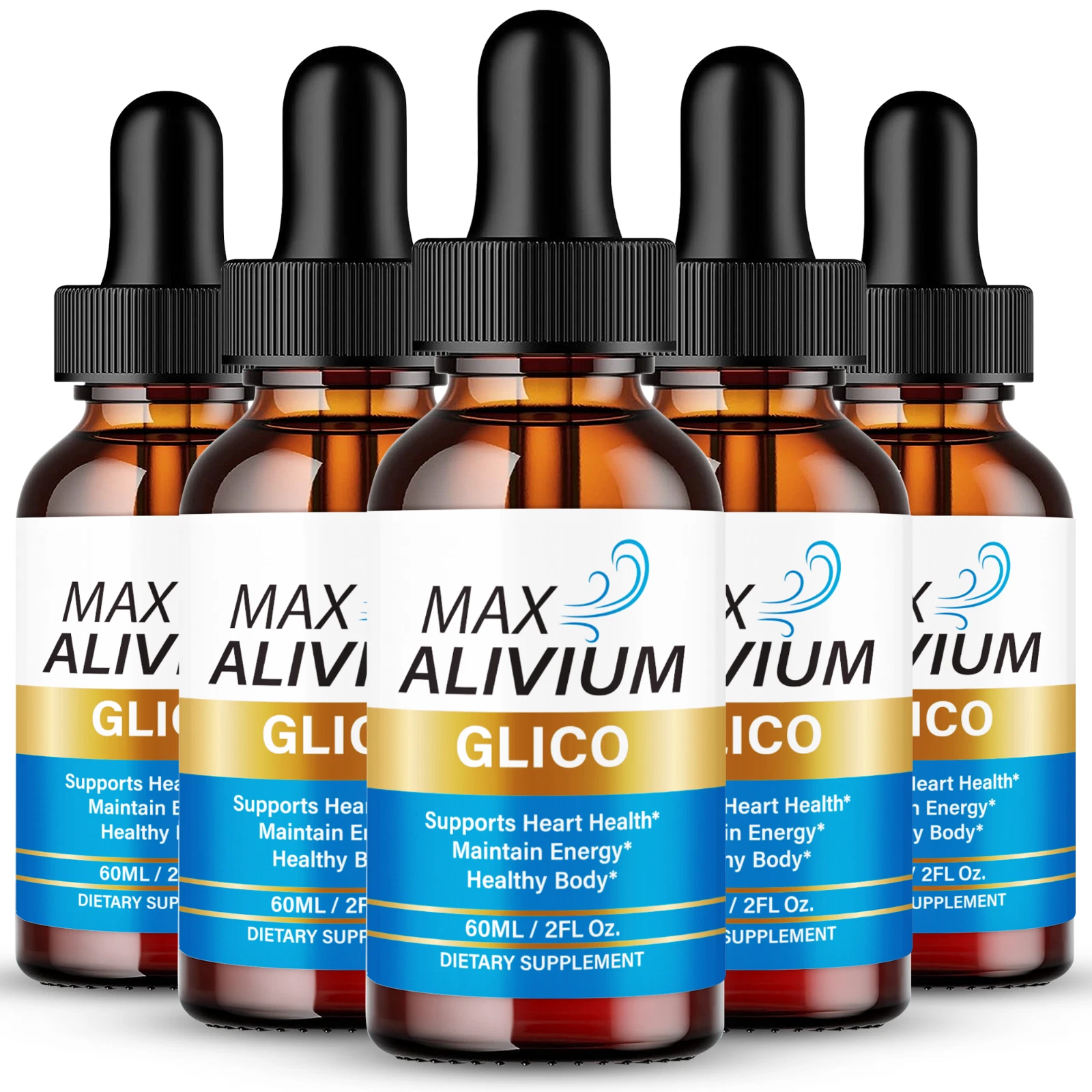 (5 Pack) Max Alivium Drops, MaxAlivium Advanced Blood Health Support Formula