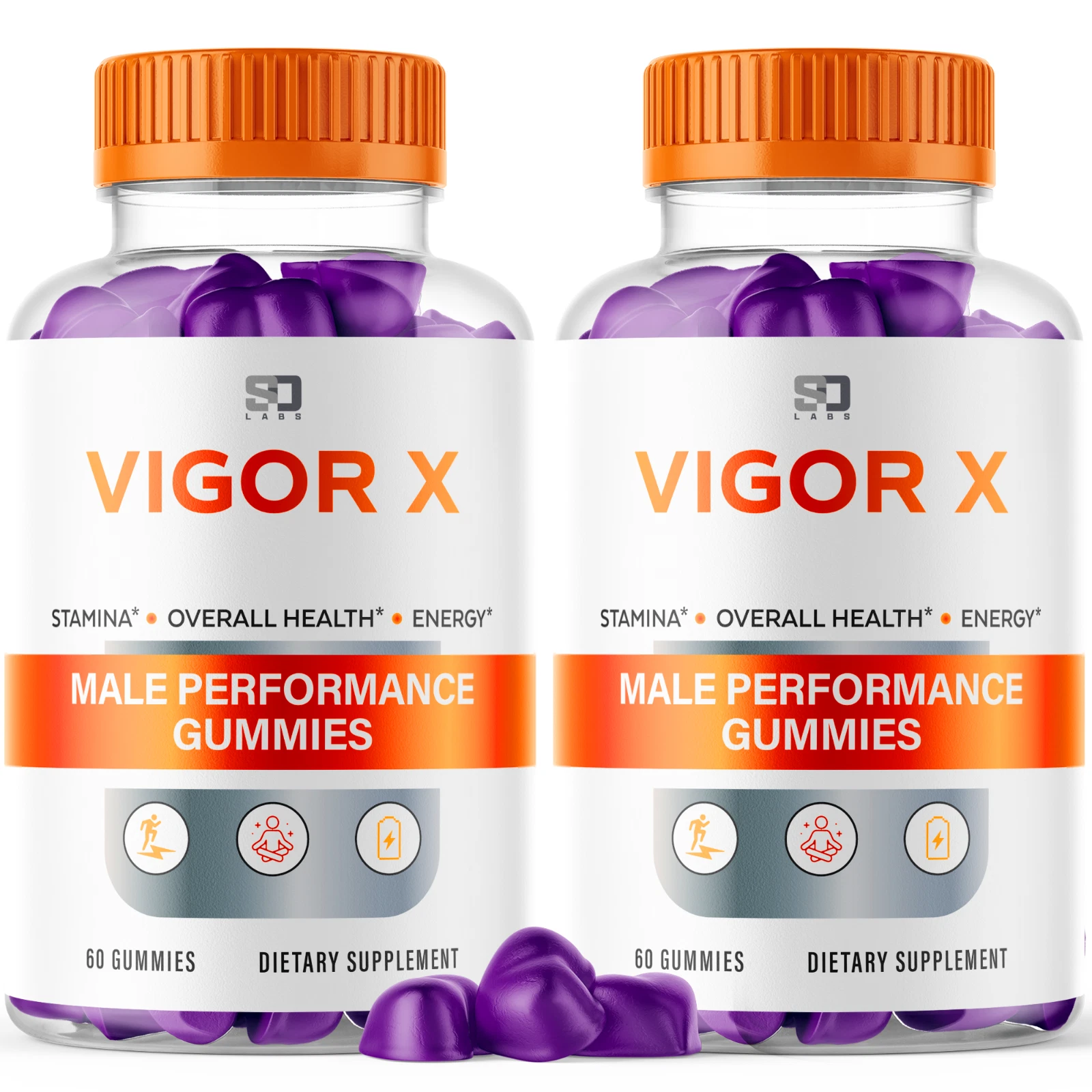 (2 Pack) Vigor X Male Gummies - VigorX Enhances Energy, Vitality & Stamina 120ct