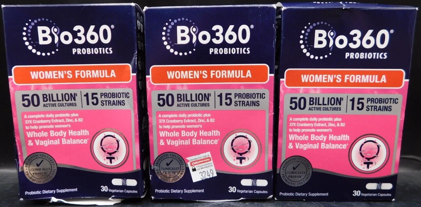 3Pk Bio360 Womens Formula Whole Body Health &Vaginal Balance 30 Caps Ea Exp:8/25