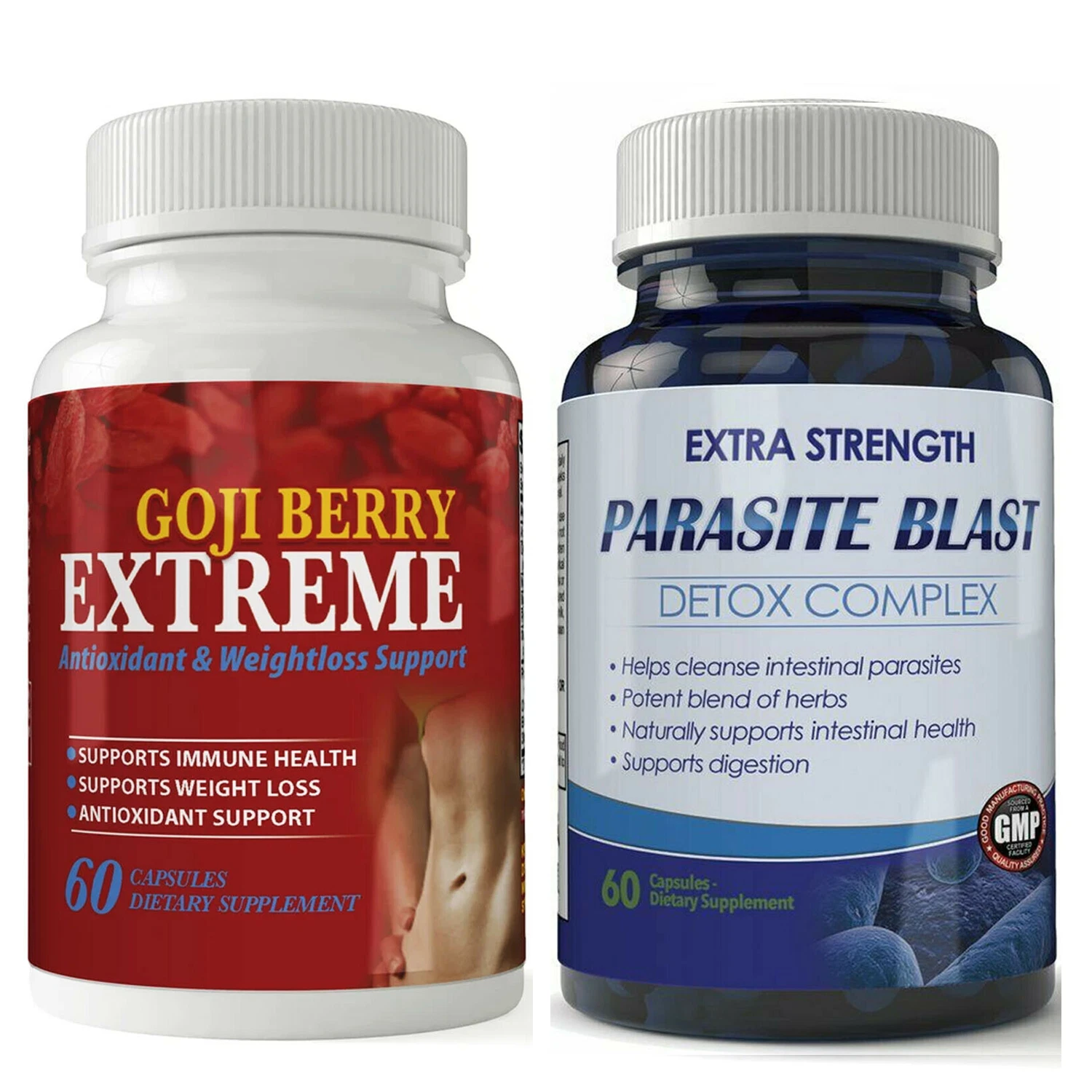 Goji Berry Weight Loss Immune Health & Parasite Blast Intestinal Detox Capsules