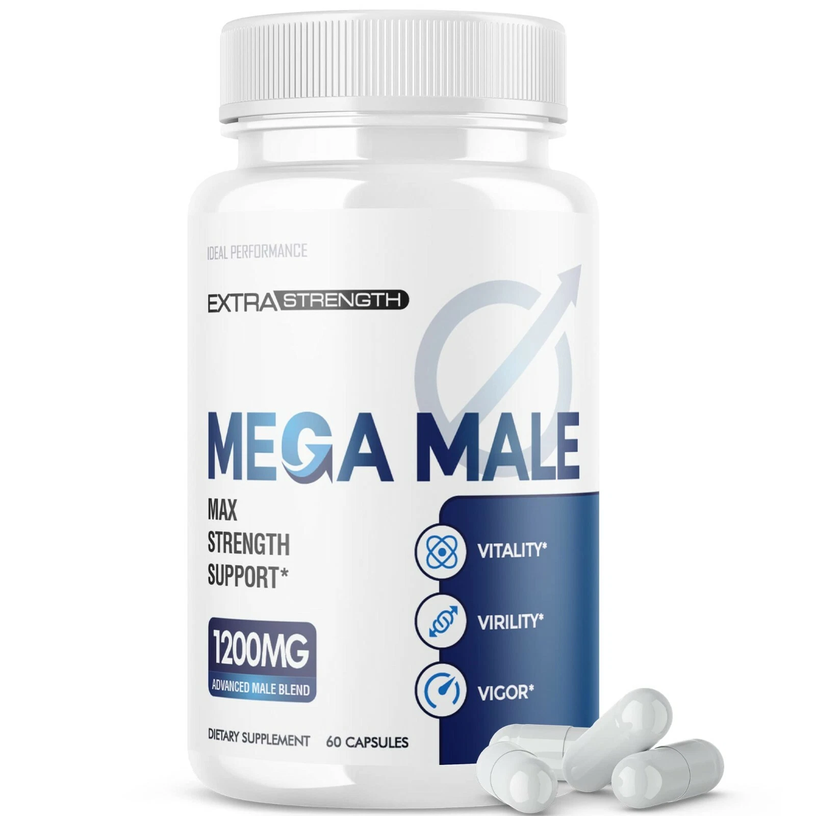 Mega Male Supplement Pills (60 Capsules)