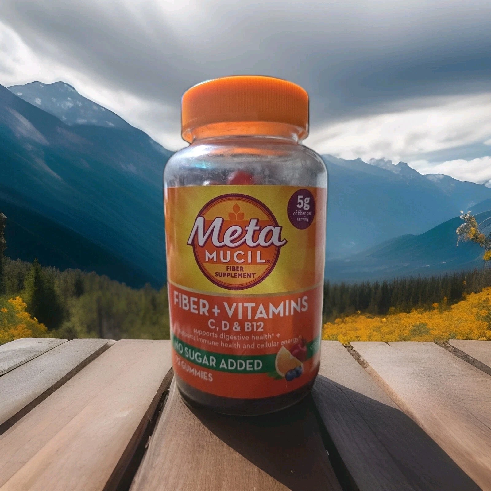 Metamucil Fiber Plus Vitamins C, D, & B12, 72 Gummies CITRUS BERRY EXP 08/2025