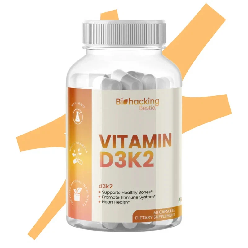 VITAMIN D3K2 Biohacking Stronger bones & teeth & heart - 60 Count EXP 2026