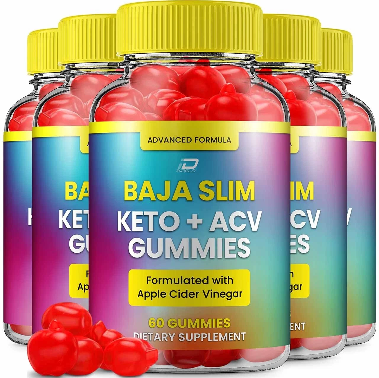 5 Pack) Baja Slim Keto ACV Gummies - Baja Slim ACV Gummies Vitamin B12 B6