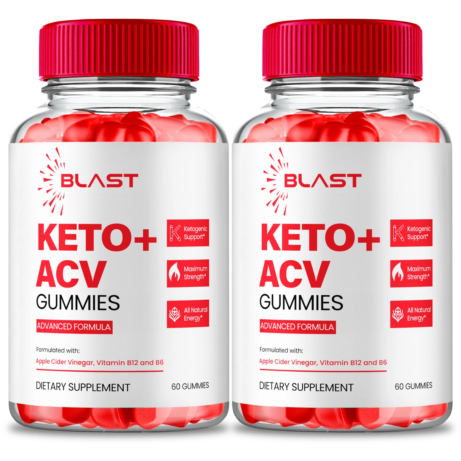 (2 Pack) Blast Keto ACV Gummies for Advanced Weight Loss, BlastKeto + ACV Gummy