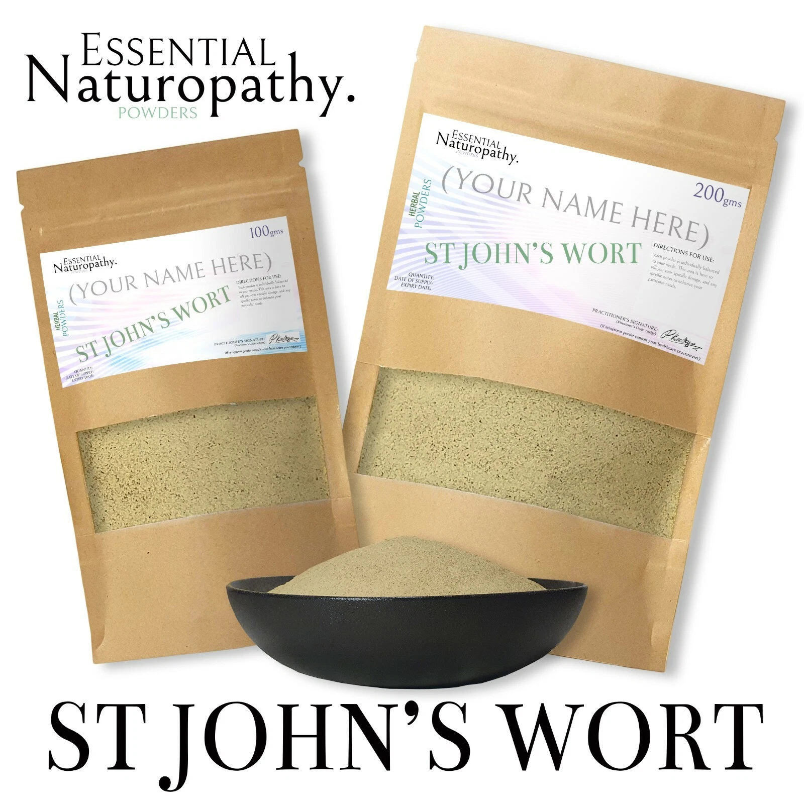 ST JOHNS WORT POWDER 100% Certified Organic (Hypericum perforatum) PREMIUM HERB