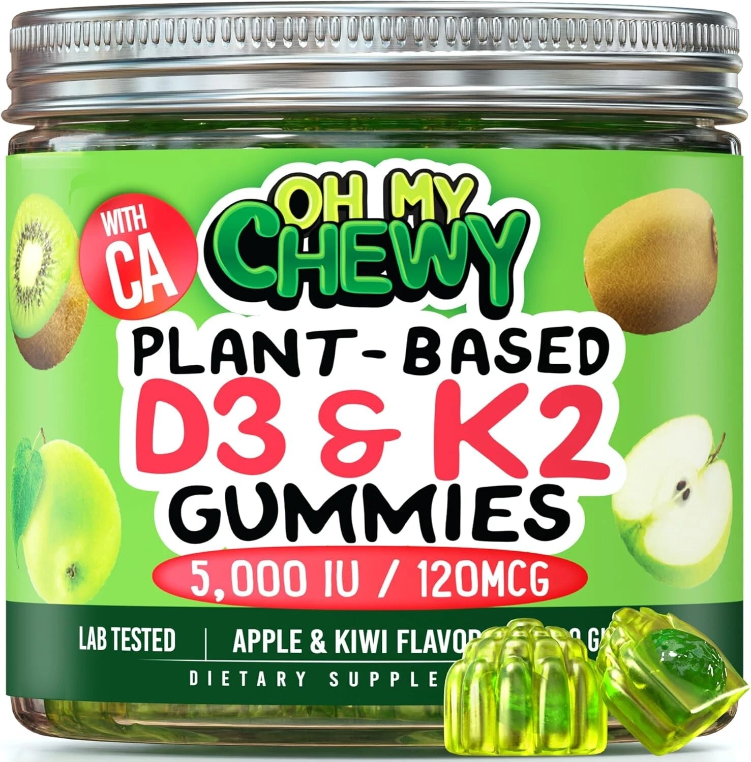 Vitamin D3 K2 Gummies - Family-Friendly for Kids, Teens & Adults - Supports