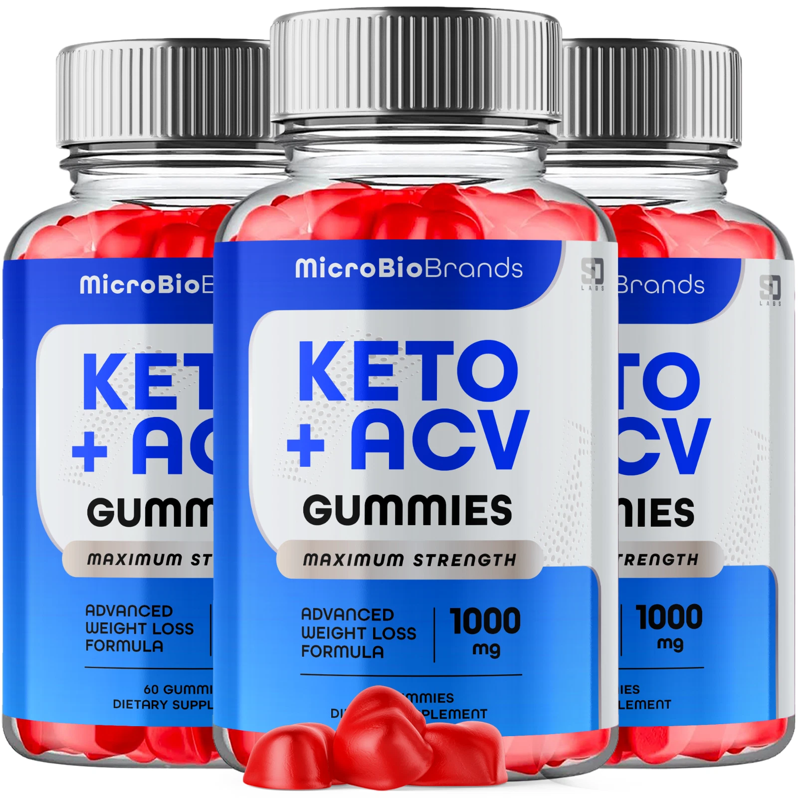 Microbio Keto ACV Gummies Maximum Strength Weight Loss Support (3 Pack)