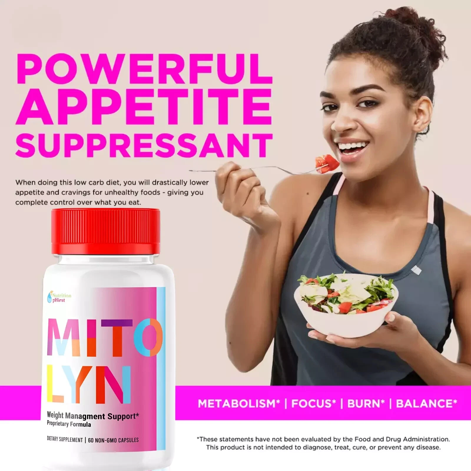 (5 Pack) Mitolyn Advanced Weight Loss Support Mito Lyn Maximum Strength 300Ct