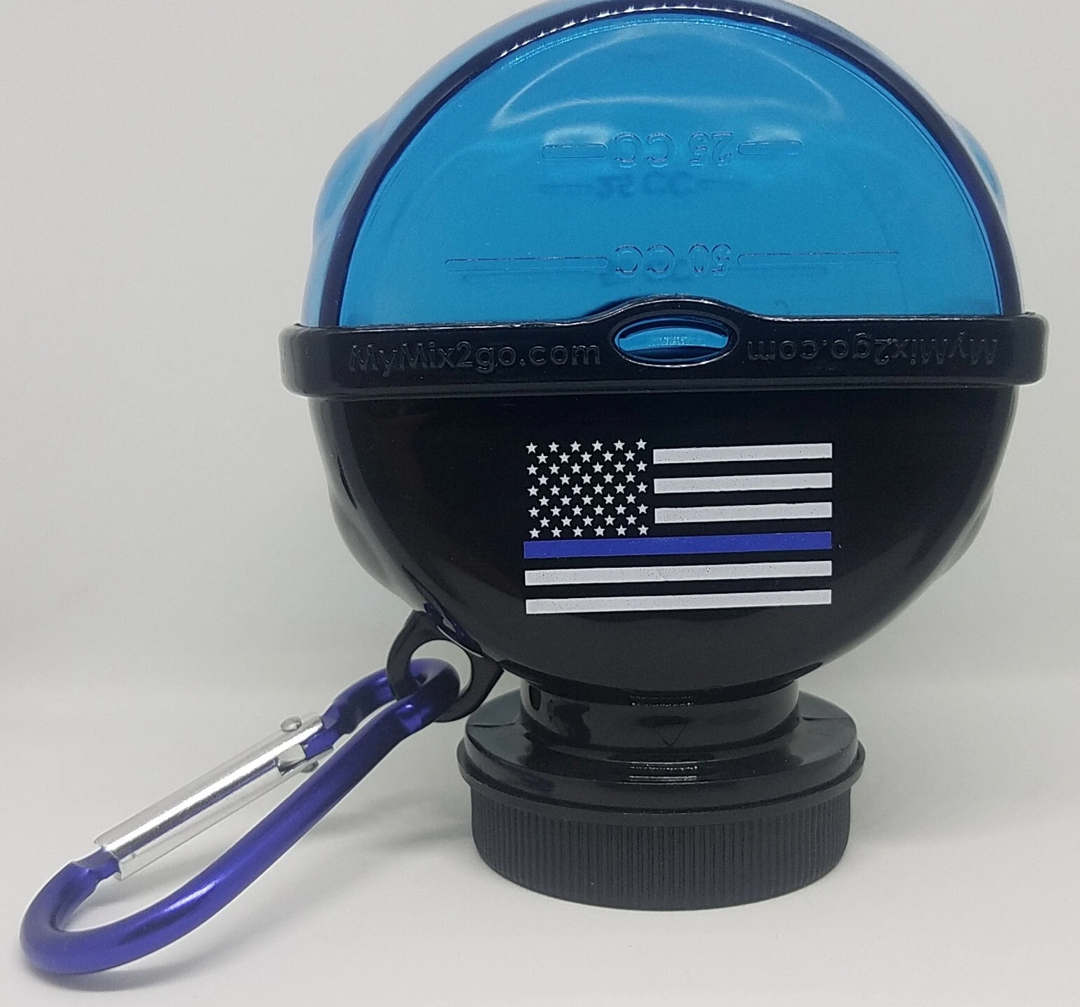 Portable Protein Powder Supplement Storage Funnel Container 120CC Thin Blue Line