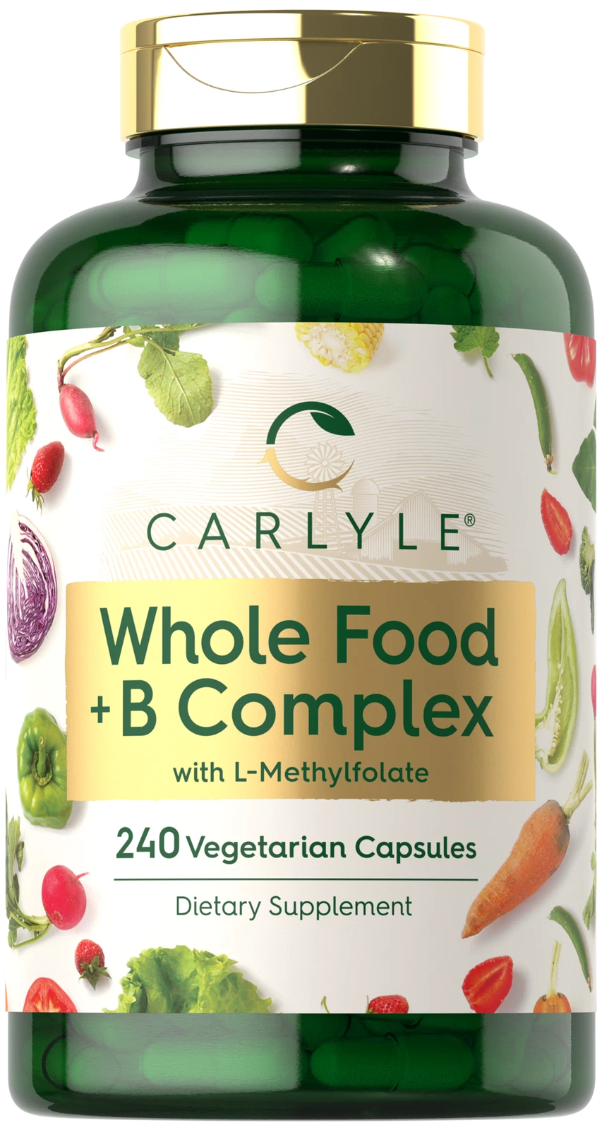 Whole Food Multivitamin with B Complex | 240 Capsules | Vegetarian | by Carlyle