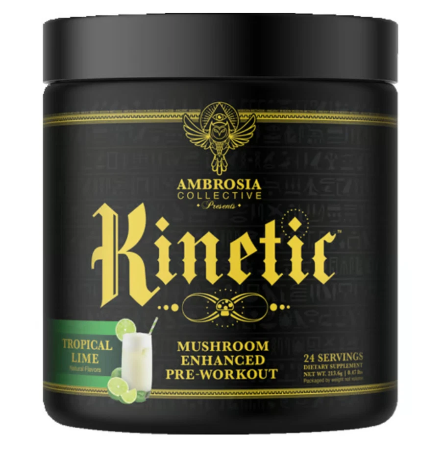 Kinetic Mushroom Enhanced Pre Workout Ambrosia Collective Tropical Lime 24 serv