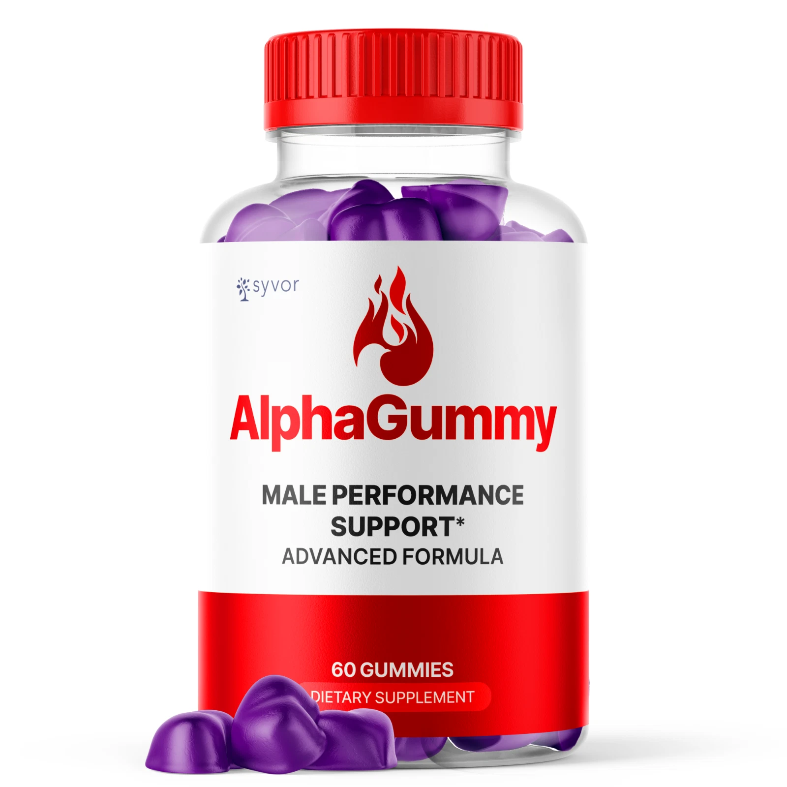 AlphaGummy for Men Advanced Energy & Performance Vitamin Supplement 60 Gummies