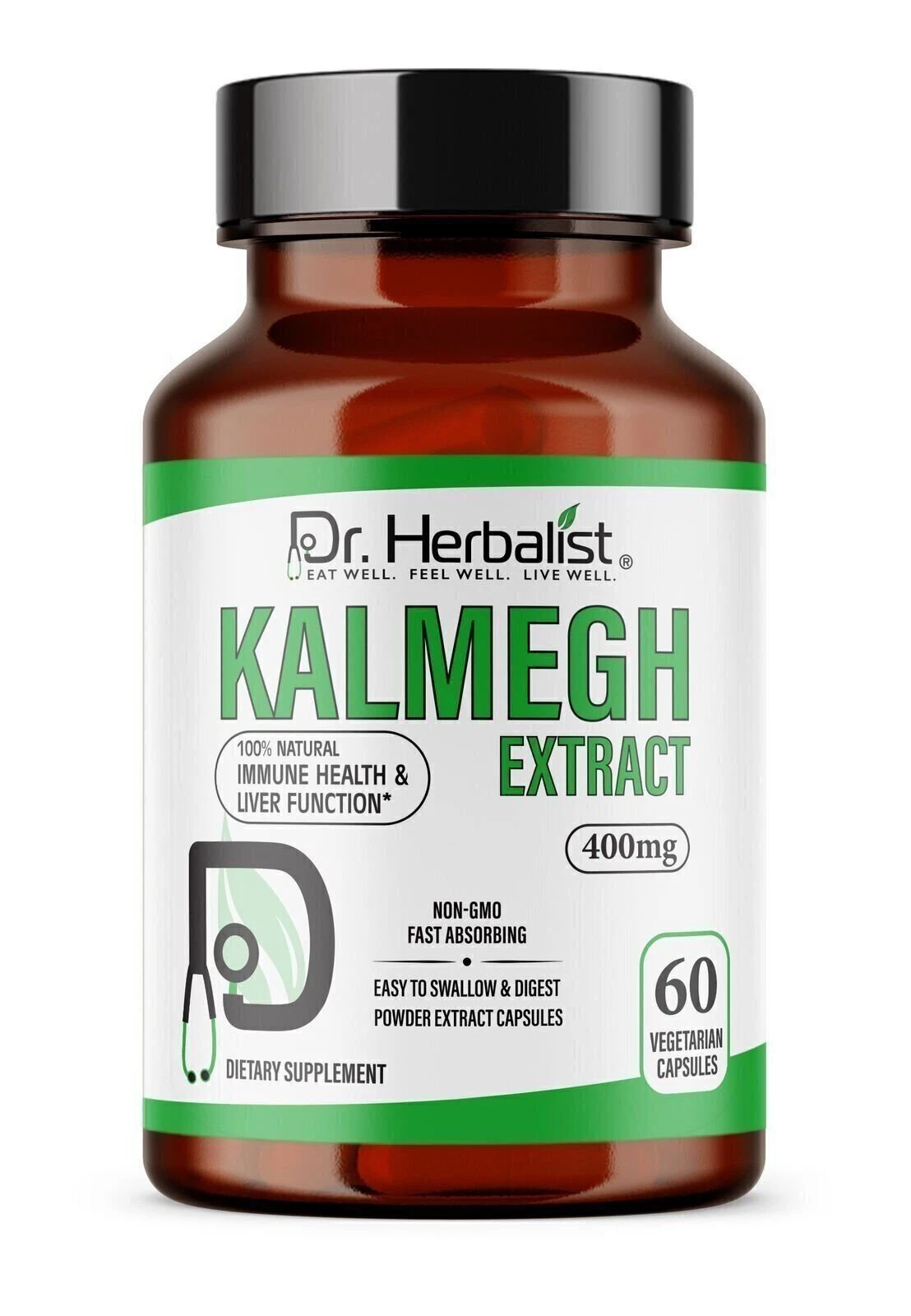 Dr. Herbalist Kalmegh Extract 400mg 60 Capsules, Fasting Absorbing | Vegan