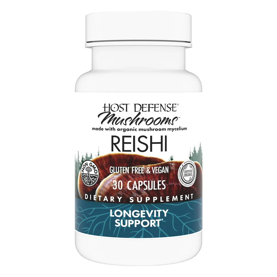 Mushrooms, Reishi, Longevity Support , 30 or 60 or 120 Capsules