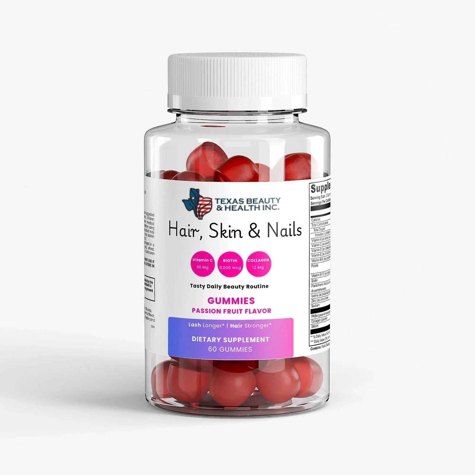 Collagen hair skin & nails gummies | Biotin | Vitamin A,C, D, E, B6, B12 | USA